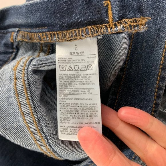 Gap Dark Wash Stretch Denim Slim Leg Overalls L - Picture 5 of 10